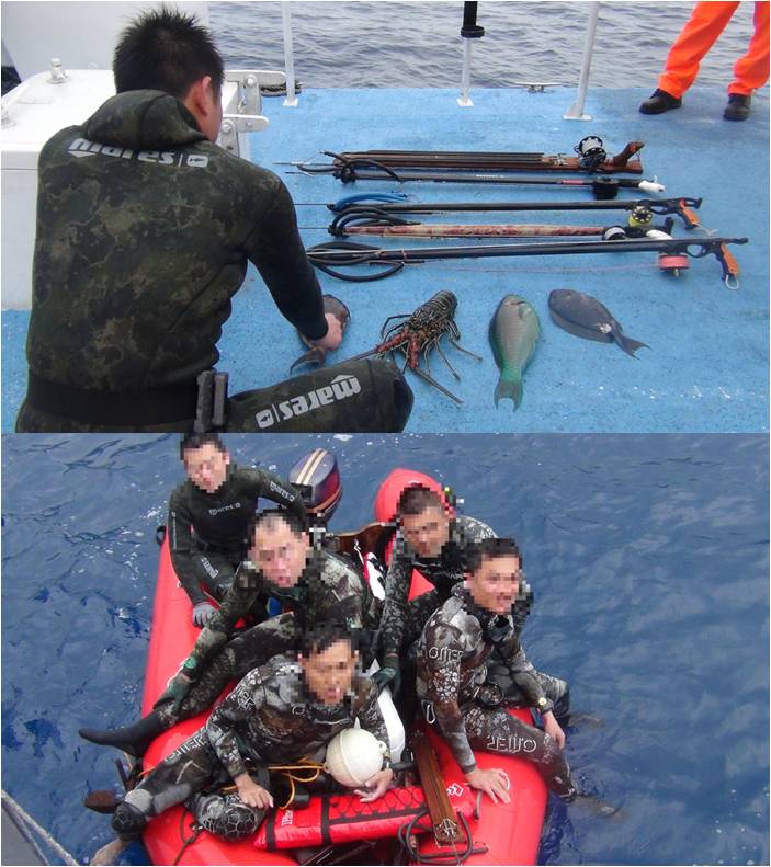 民眾潛水打魚 海巡依法查處