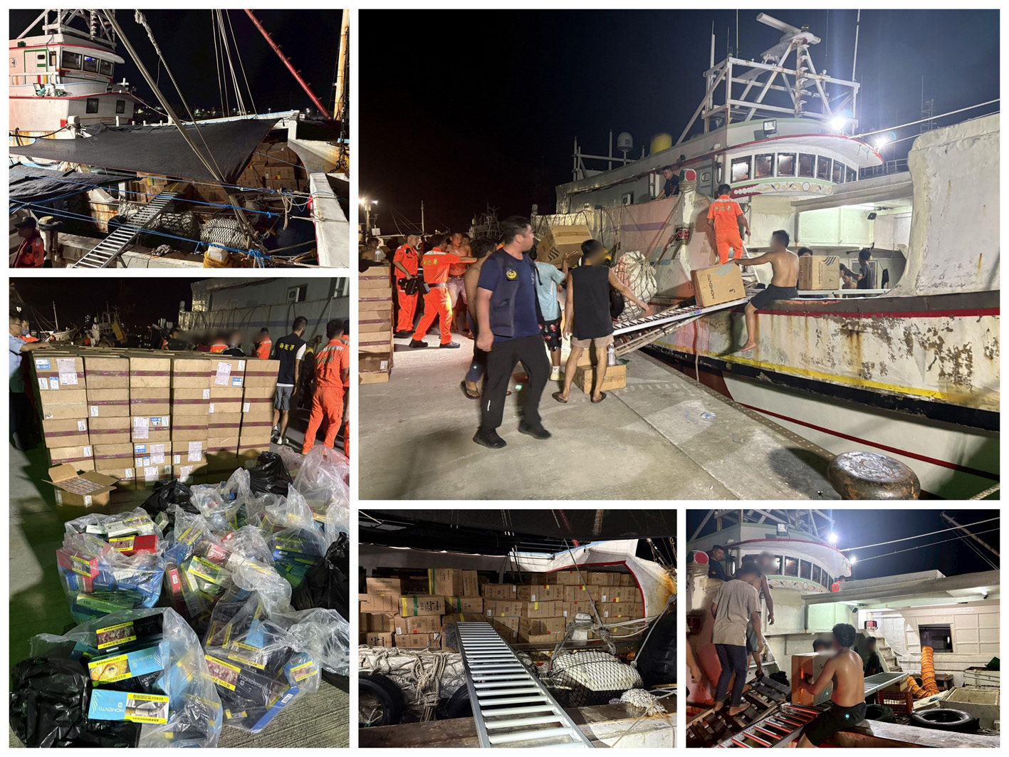 海巡尋蹤覓跡攔1車破3船 一舉查獲市值逾一億私菸