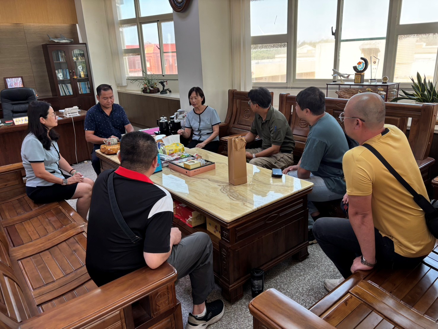 偵防分署9月24日苗栗查緝隊於通苑區漁會實施預防犯罪宣導及防範豬瘟。