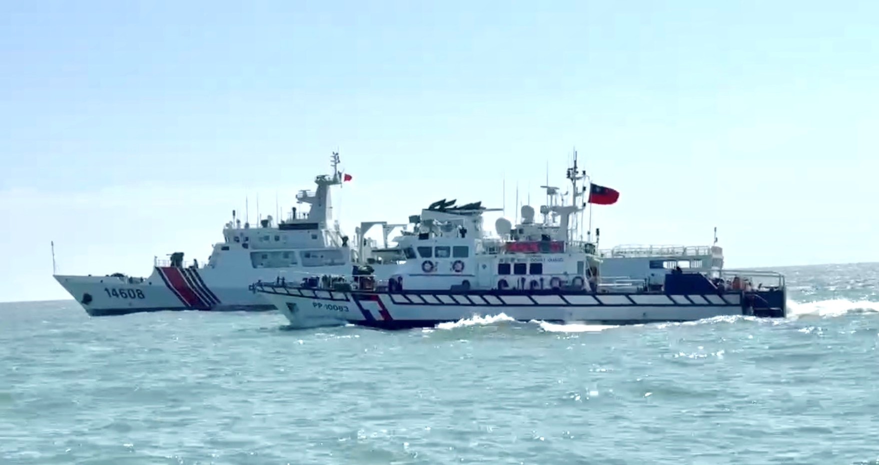 中國海警船4艘1天2次騷擾金門 海巡破浪應處堅定維護國家主權